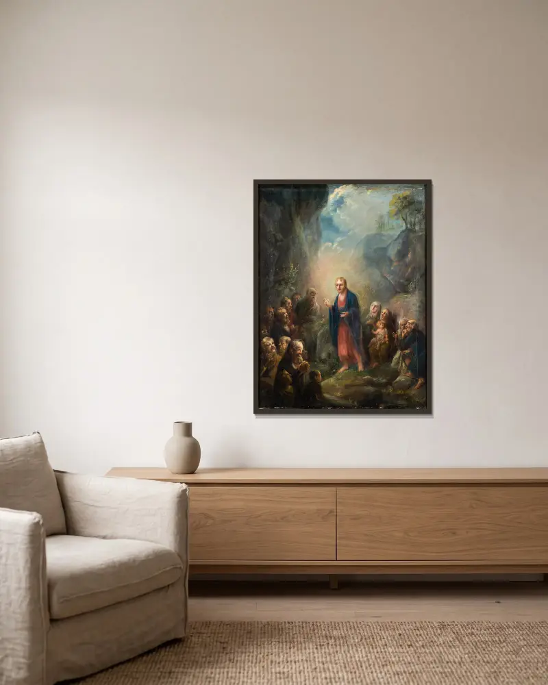 Herrans Bön Fader Vår von Elias Martin gerahmt an einer Wand
