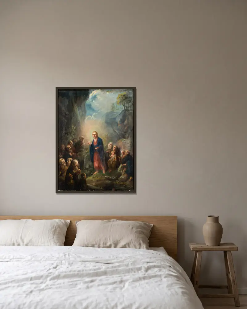 Herrans Bön Fader Vår von Elias Martin gerahmt an einer Wand