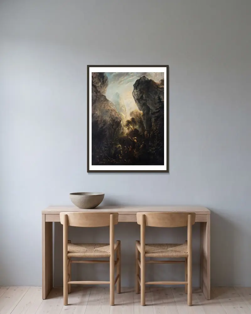 Kázání Jana Křtitele, Elias Martin v rámu na stěně