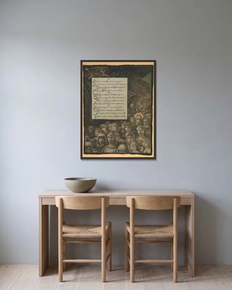 Die Überprüfung des Todes von Elihu Vedder gerahmt an einer Wand