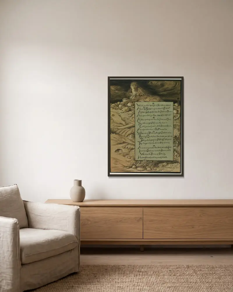 Das unvermeidliche Schicksal von Elihu Vedder gerahmt an einer Wand