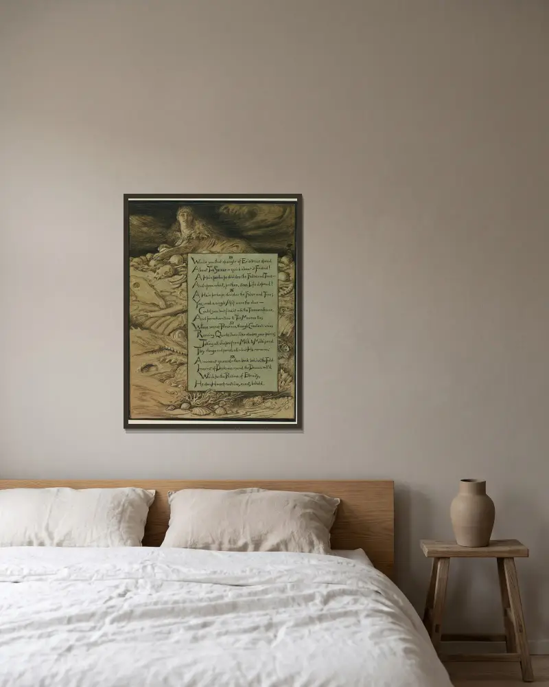 Das unvermeidliche Schicksal von Elihu Vedder gerahmt an einer Wand