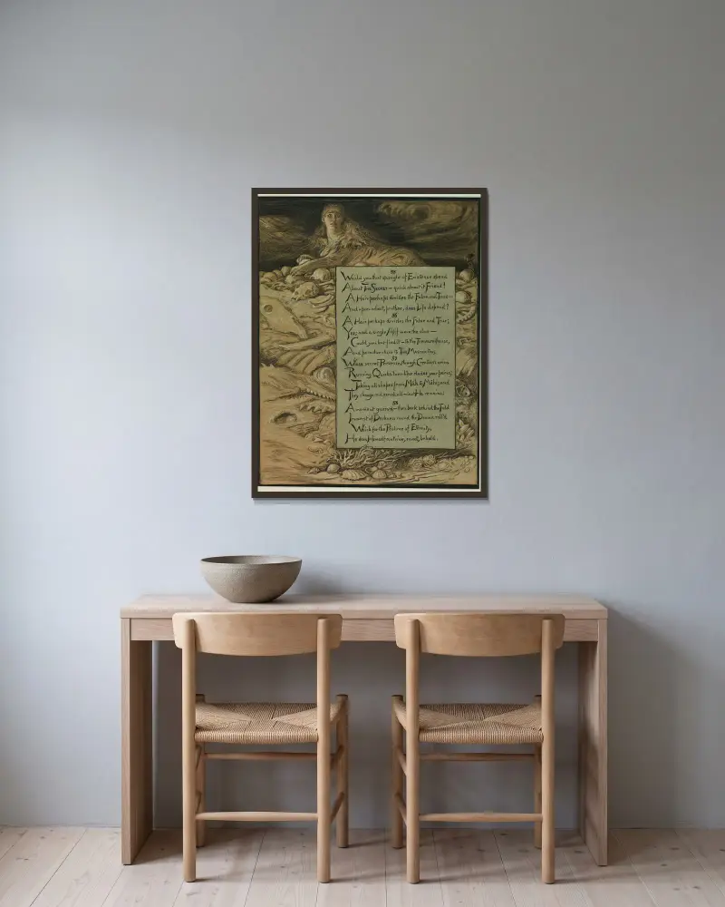 Das unvermeidliche Schicksal von Elihu Vedder gerahmt an einer Wand