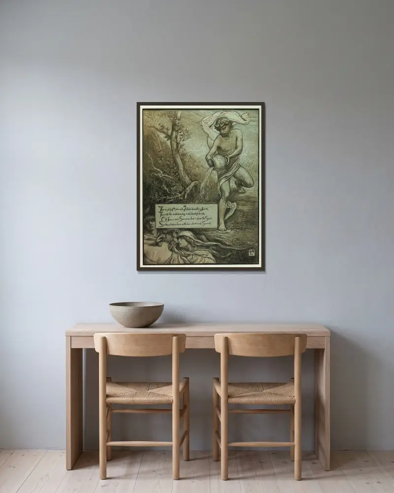 Der mächtige Mahmud von Elihu Vedder gerahmt an einer Wand