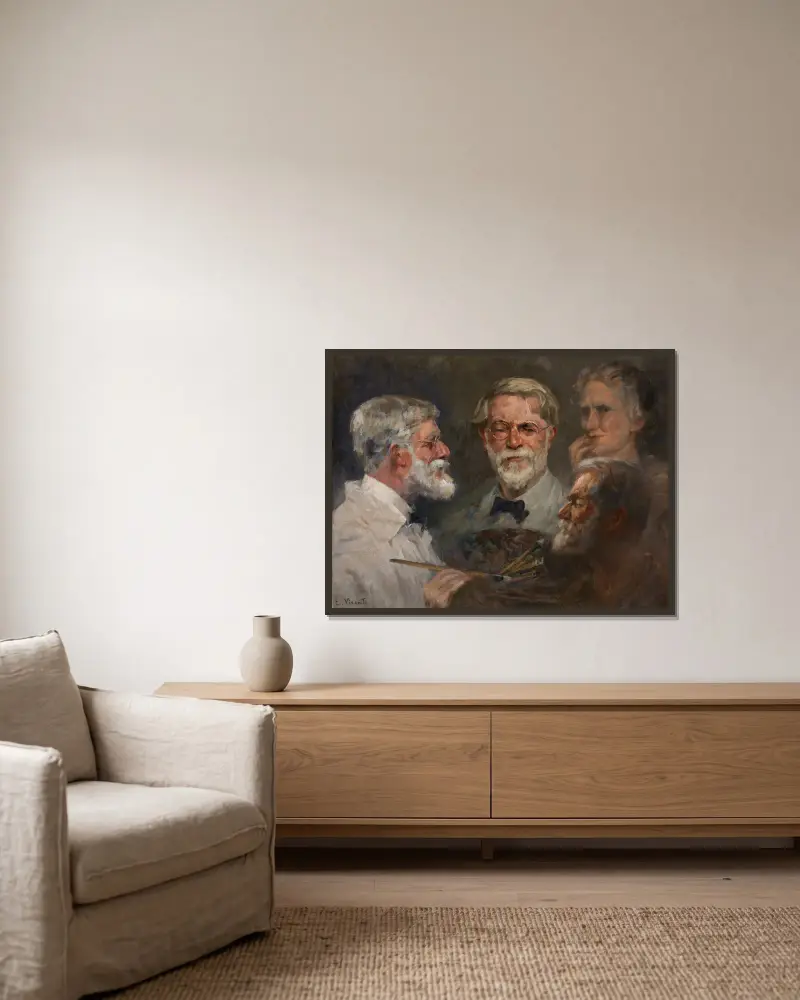 Autorretrato em três posições av Eliseu Visconti inramad på en vägg
