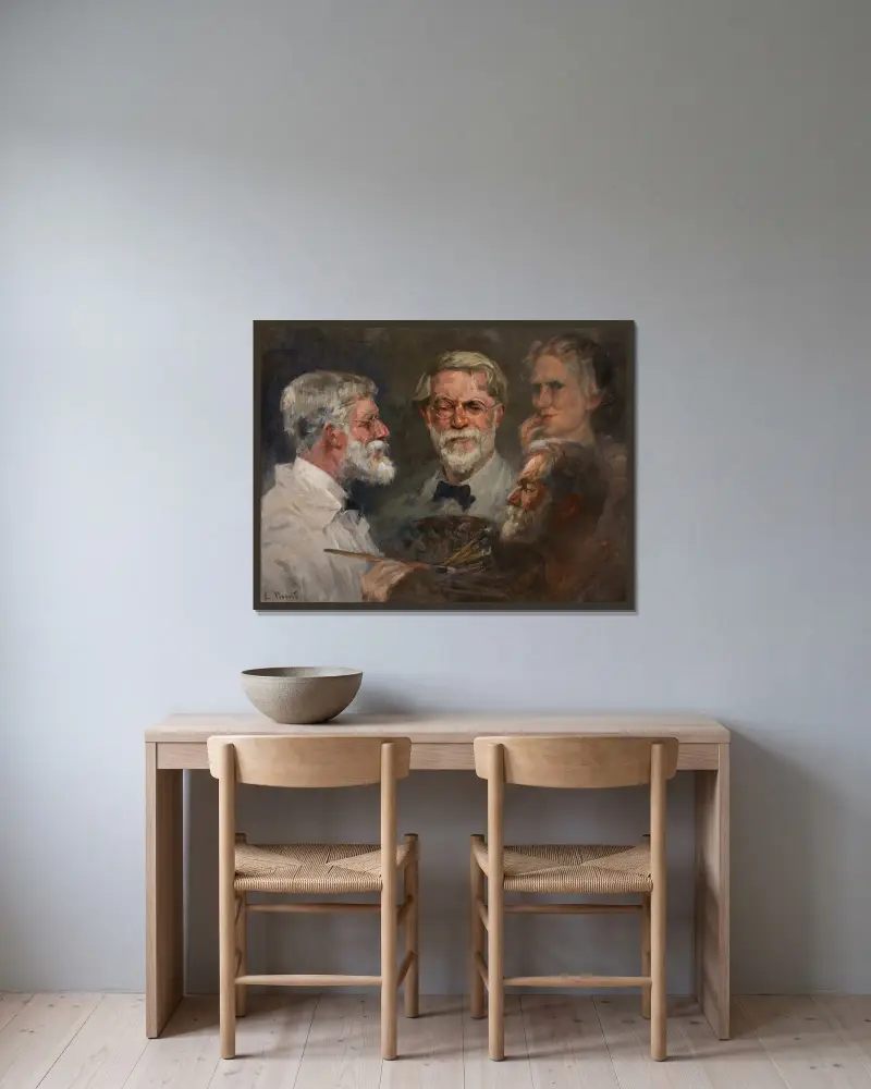 Autorretrato em três posições av Eliseu Visconti inramad på en vägg