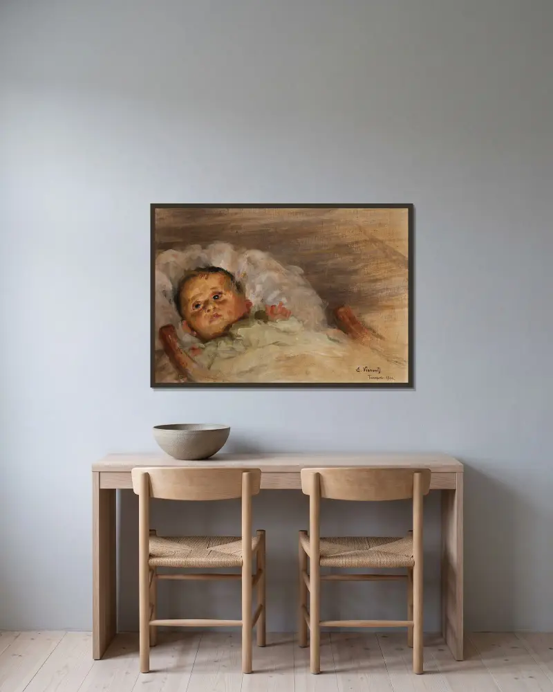Mein Enkelchen von Eliseu Visconti gerahmt an einer Wand