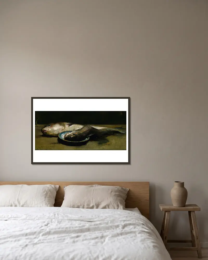 Schellfisch von Emil Carlsen gerahmt an einer Wand