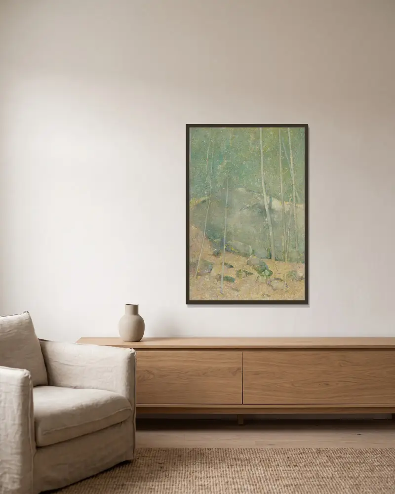 In den Wäldern Maines von Emil Carlsen gerahmt an einer Wand