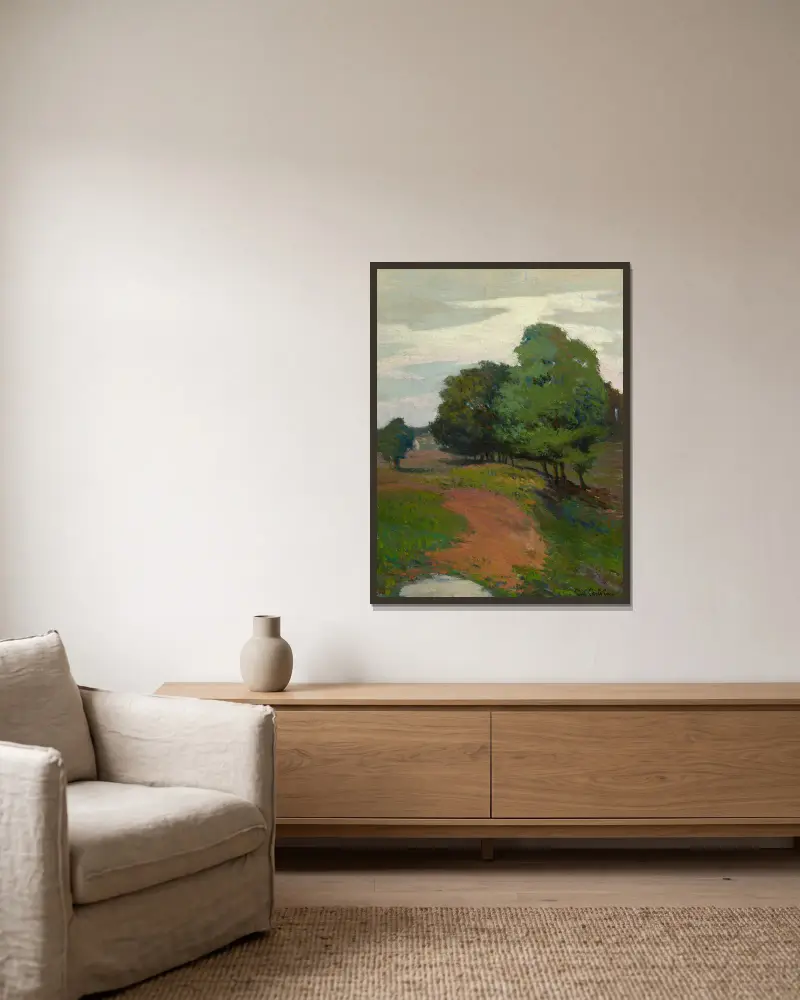 Landscape av Emil Carlsen inramad på en vägg