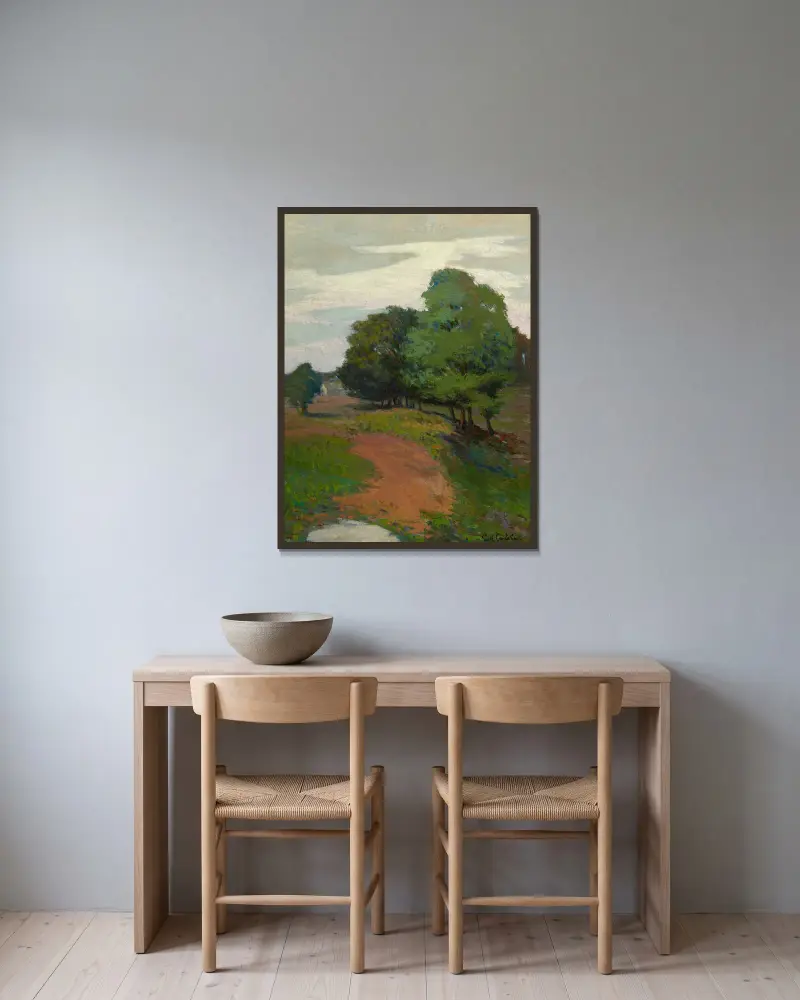 Landscape av Emil Carlsen inramad på en vägg