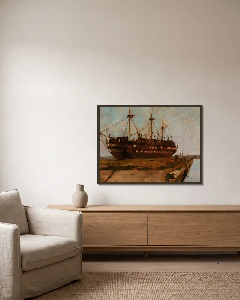 Die Verfassung von Emil Carlsen gerahmt an einer Wand