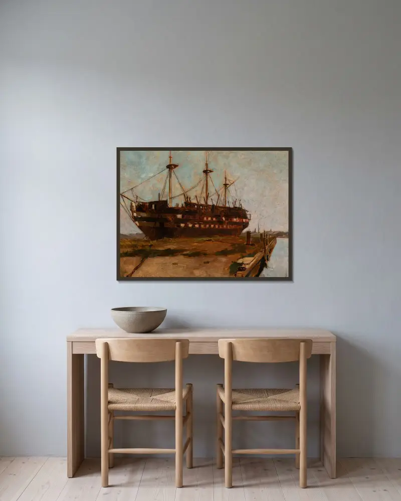 Die Verfassung von Emil Carlsen gerahmt an einer Wand