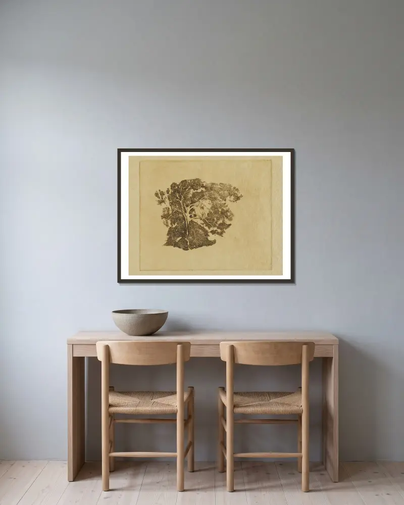Tree Study av Emil Carlsen inramad på en vägg