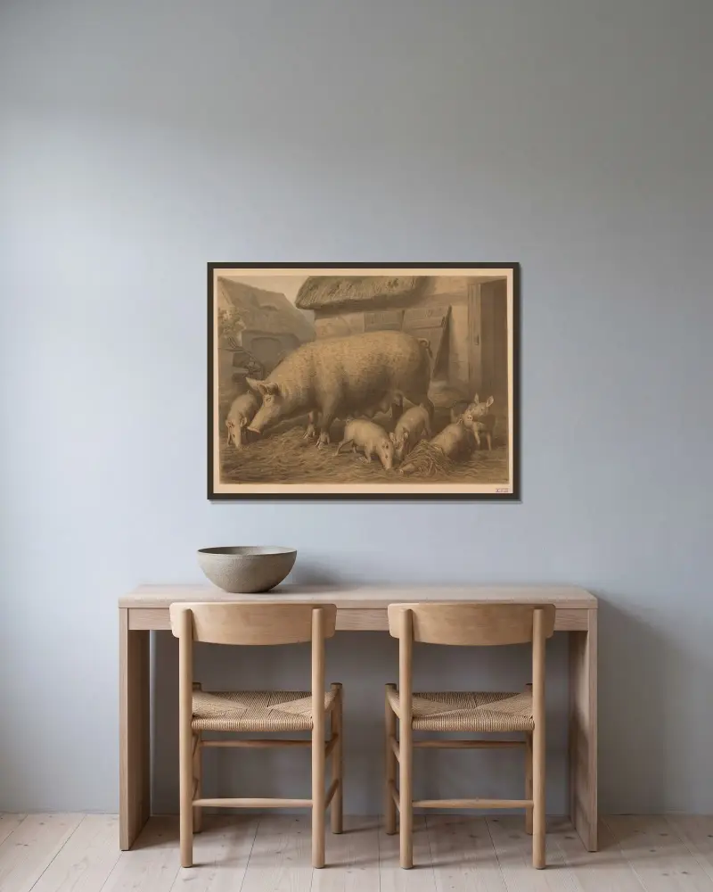 Pig av Emil Schmidt inramad på en vägg
