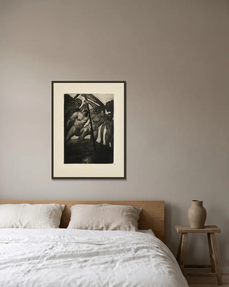 Nr. 23 – Schreckliche lebendige Nebel, die zu Menschen wurden von Emile Bernard gerahmt an einer Wand