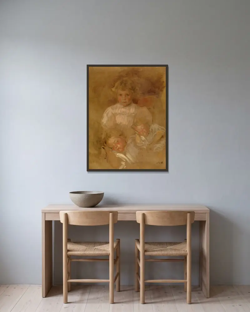 Kinder von Jacques-Émile Blanche gerahmt an einer Wand
