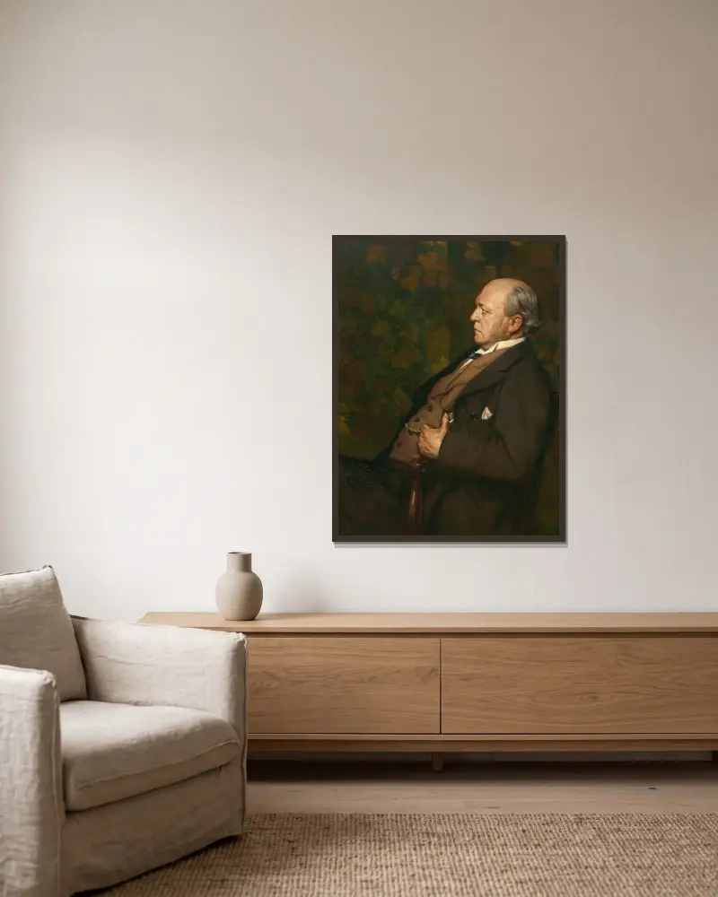 Henry James, 1908 av Jacques-Émile Blanche inramad på en vägg