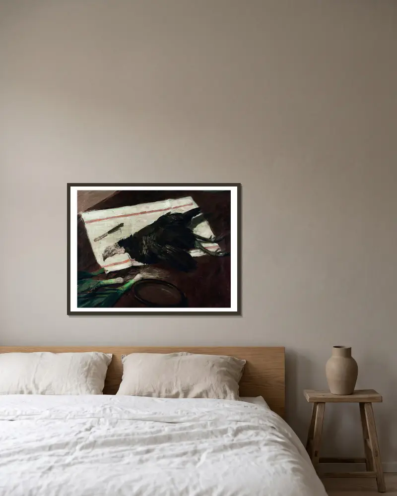 Stilleben mit Truthahn von Jacques-Émile Blanche gerahmt an einer Wand