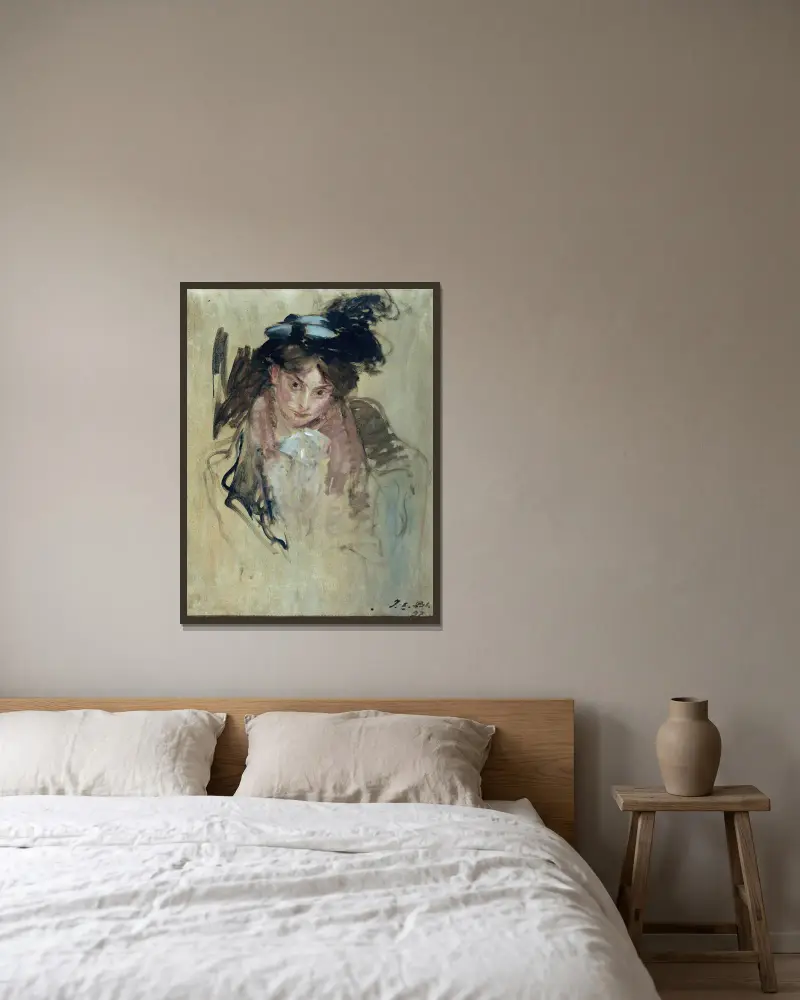 Frauenporträt von Jacques-Émile Blanche gerahmt an einer Wand