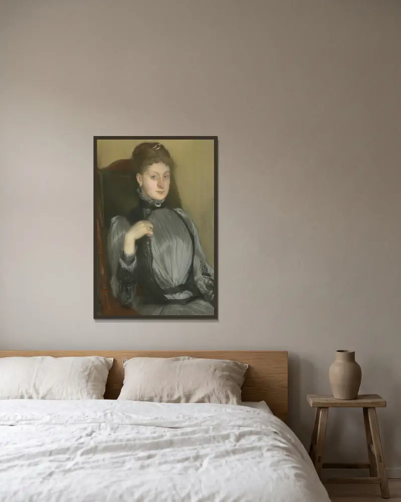 Porträtt av en kvinna av Jacques-Émile Blanche inramad på en vägg