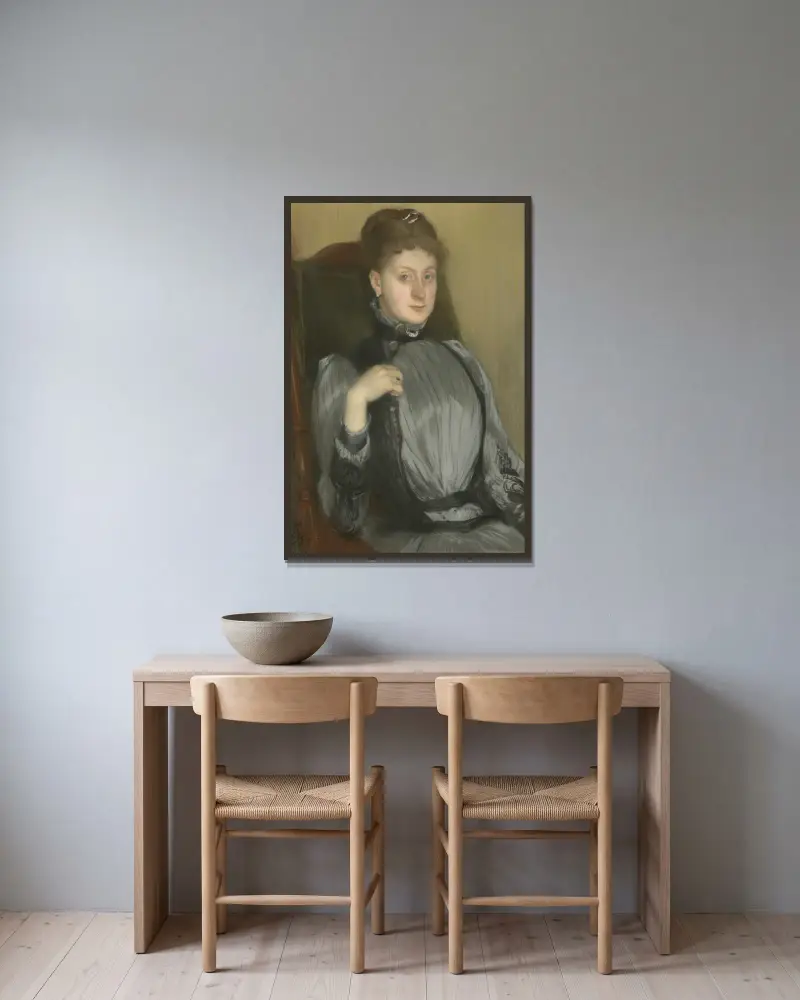 Porträtt av en kvinna av Jacques-Émile Blanche inramad på en vägg