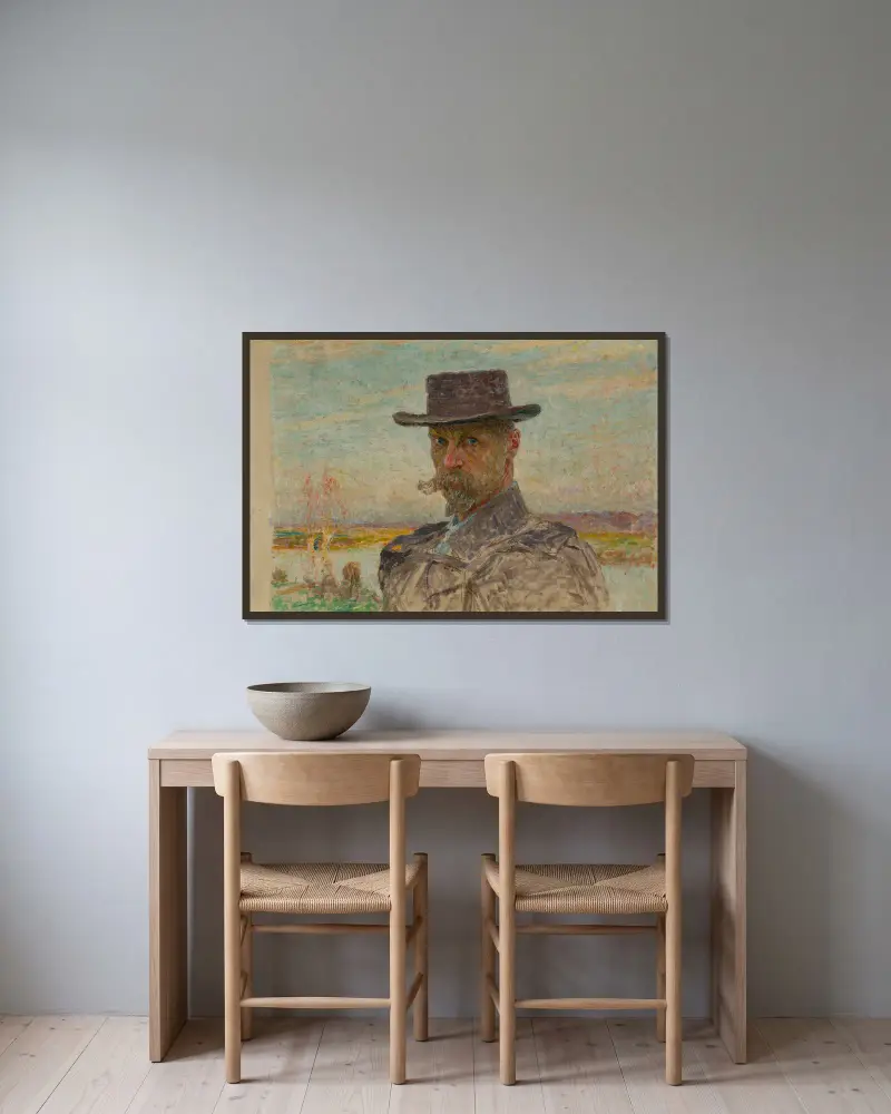 Autoportret, 1912, Emile Claus w ramie na ścianie