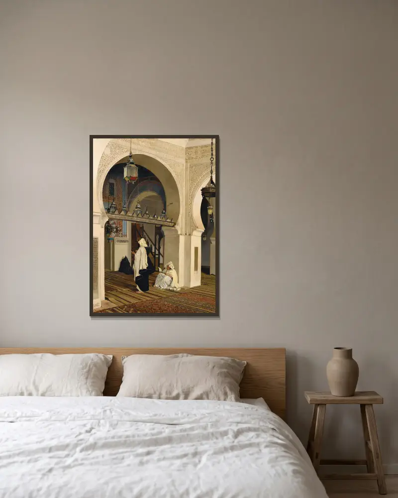 Die Moschee Sidi Boumediene von Emile Claus gerahmt an einer Wand