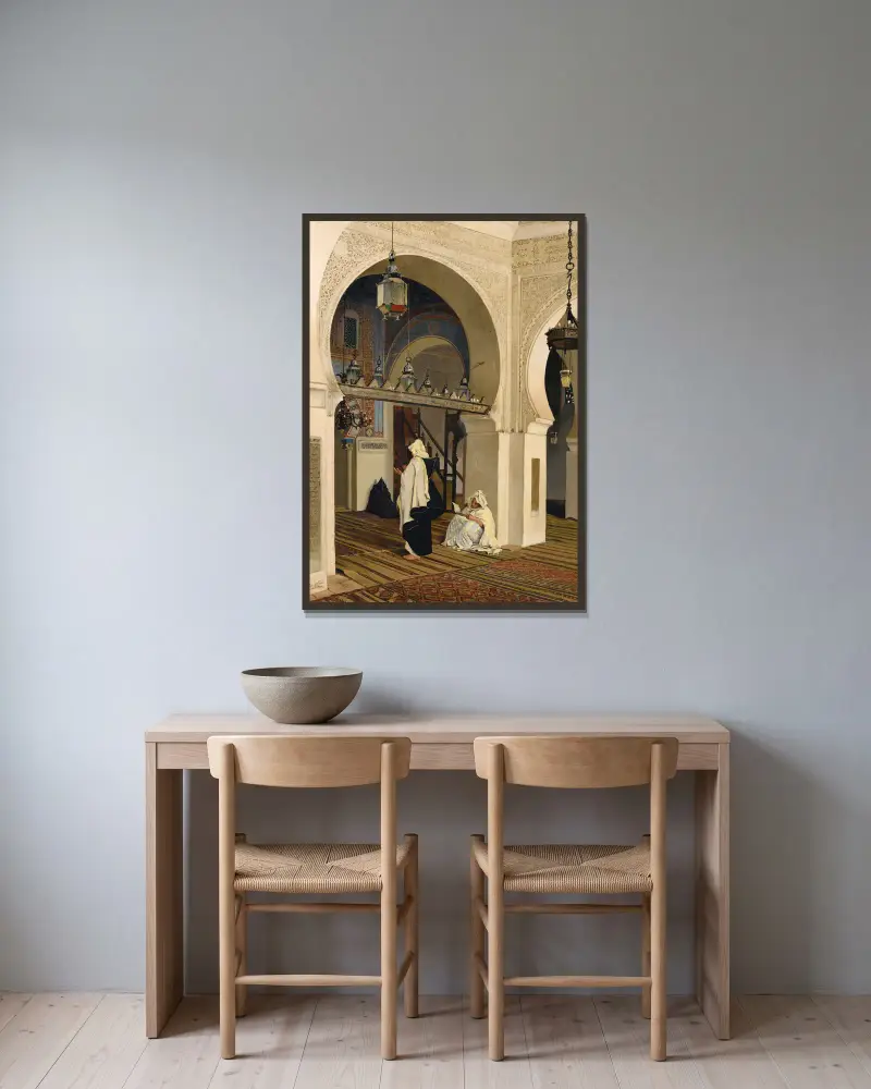 Die Moschee Sidi Boumediene von Emile Claus gerahmt an einer Wand