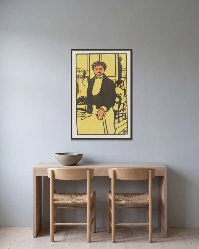 Ernest av Jean-Émile Laboureur inramad på en vägg