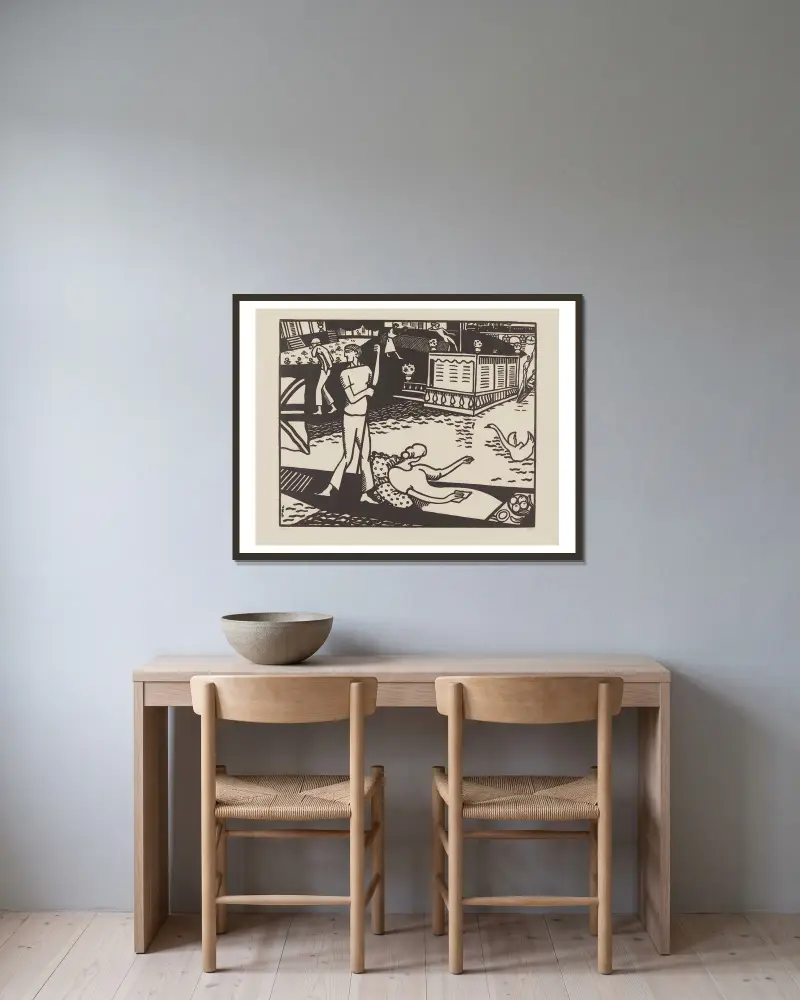 An der Themse von Jean-Émile Laboureur gerahmt an einer Wand