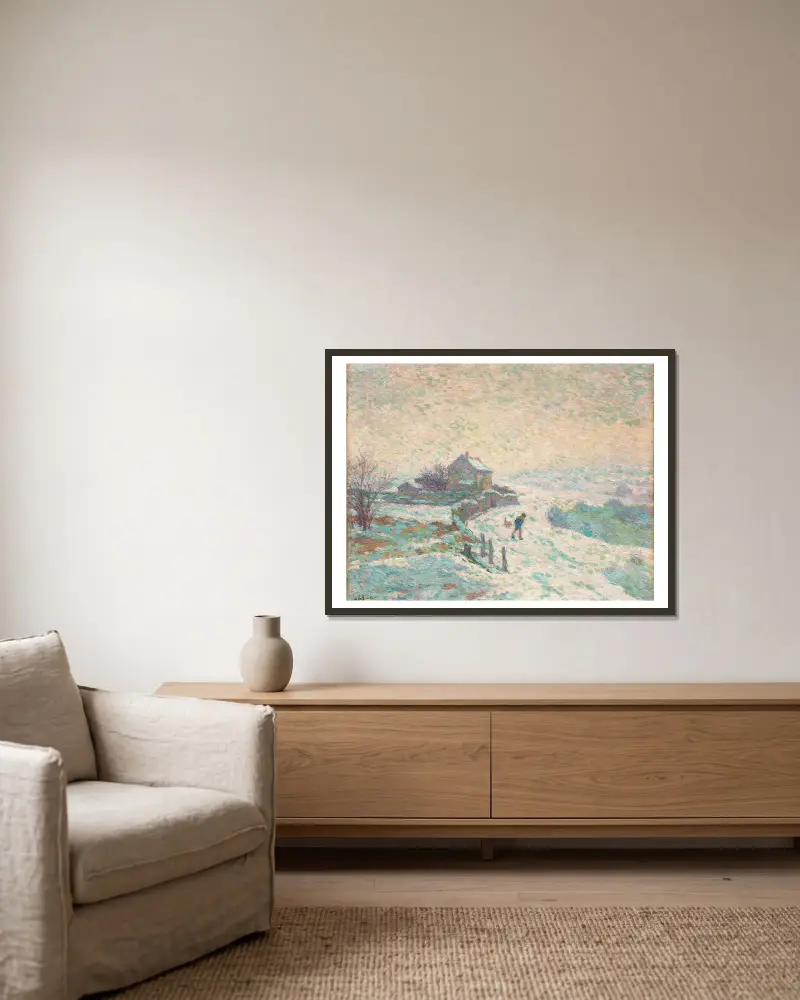 Schneelandschaft von Claude-Émile Schuffenecker gerahmt an einer Wand
