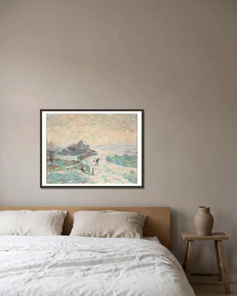 Schneelandschaft von Claude-Émile Schuffenecker gerahmt an einer Wand