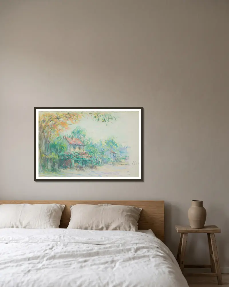 Landschaft von Claude-Émile Schuffenecker gerahmt an einer Wand