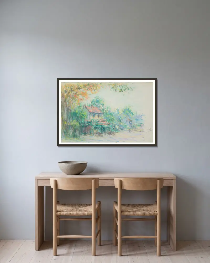 Landschaft von Claude-Émile Schuffenecker gerahmt an einer Wand