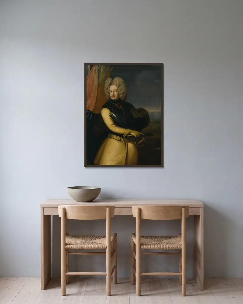 Magnus Stenbock, 1665–1717, greve, fältmarskalk av Georg Engelhard Schröder inramad på en vägg