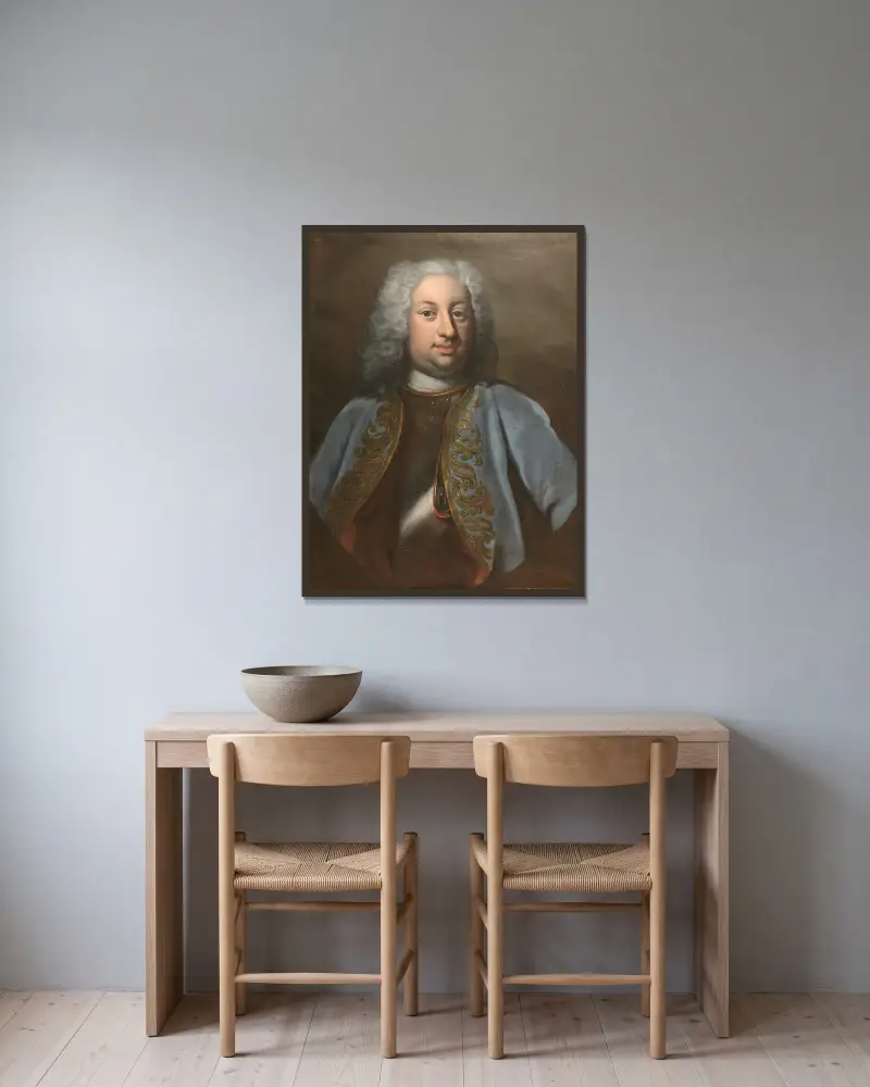 Maximilian, 1689–1753, prins av Hessen-Kassel av Georg Engelhard Schröder inramad på en vägg