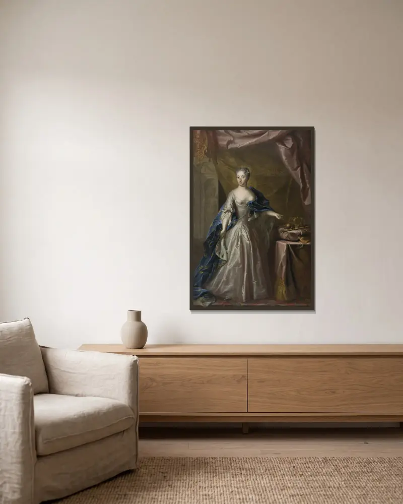 Ulrike Eleonore die Jüngere, 1688–1741 von Georg Engelhard Schröder gerahmt an einer Wand