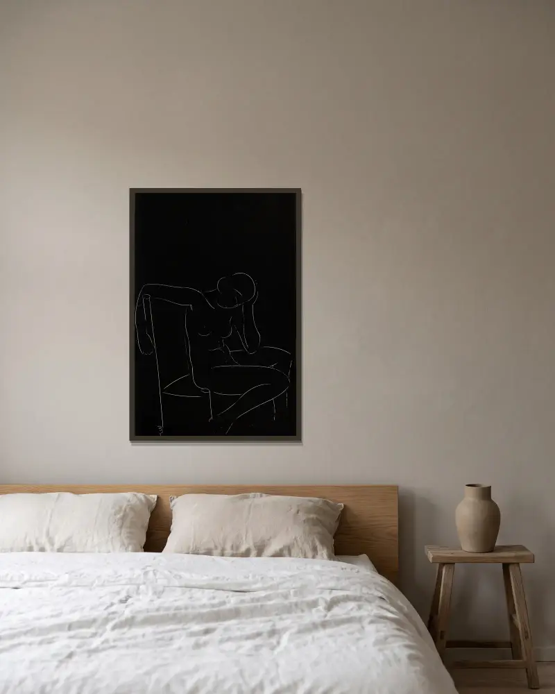 Fünfundzwanzig Aktstudien Taf. 05 von Eric Gill gerahmt an einer Wand