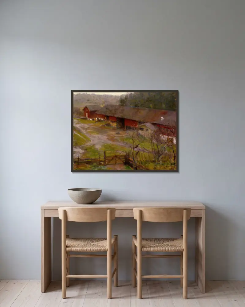 Autumn av Erik Werenskiold inramad på en vägg
