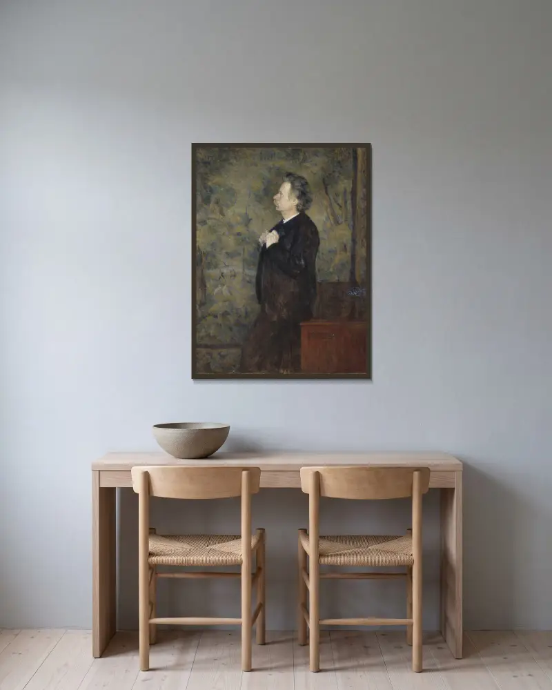 Edvard Grieg, Composer av Erik Werenskiold inramad på en vägg