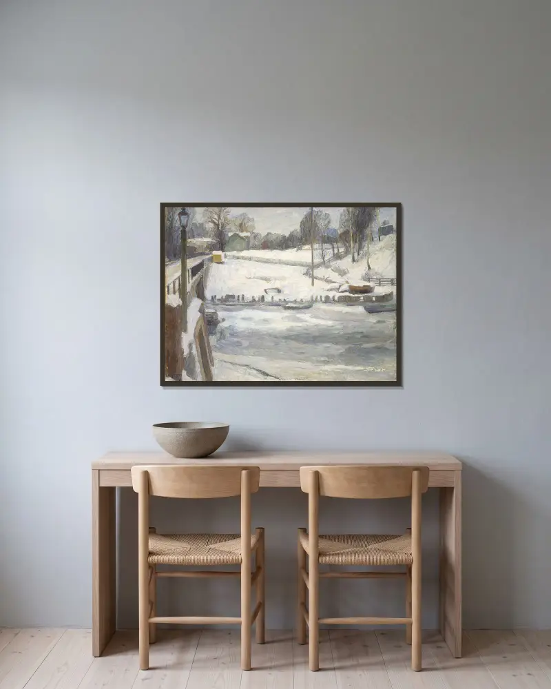 From Lysaker av Erik Werenskiold inramad på en vägg