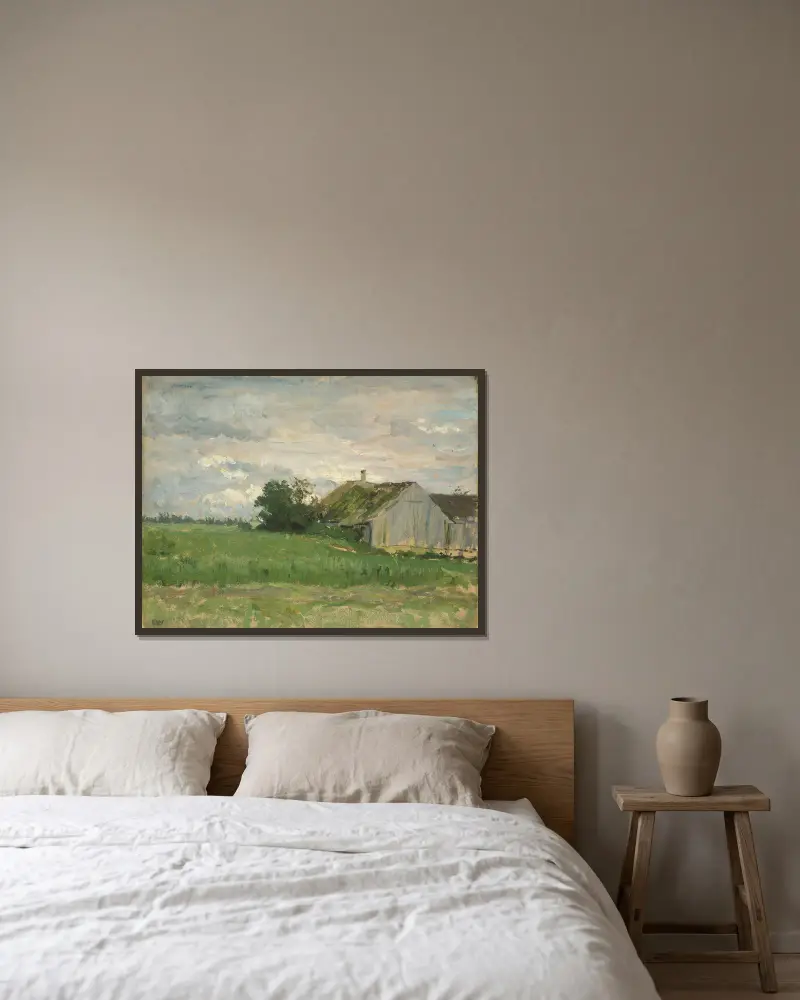 Landschaftsstudie von Erik Werenskiold gerahmt an einer Wand