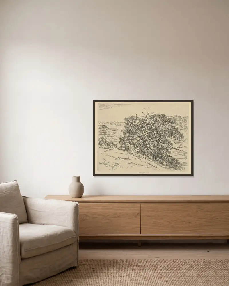 Dromore Oaks von Ernest Haskell gerahmt an einer Wand