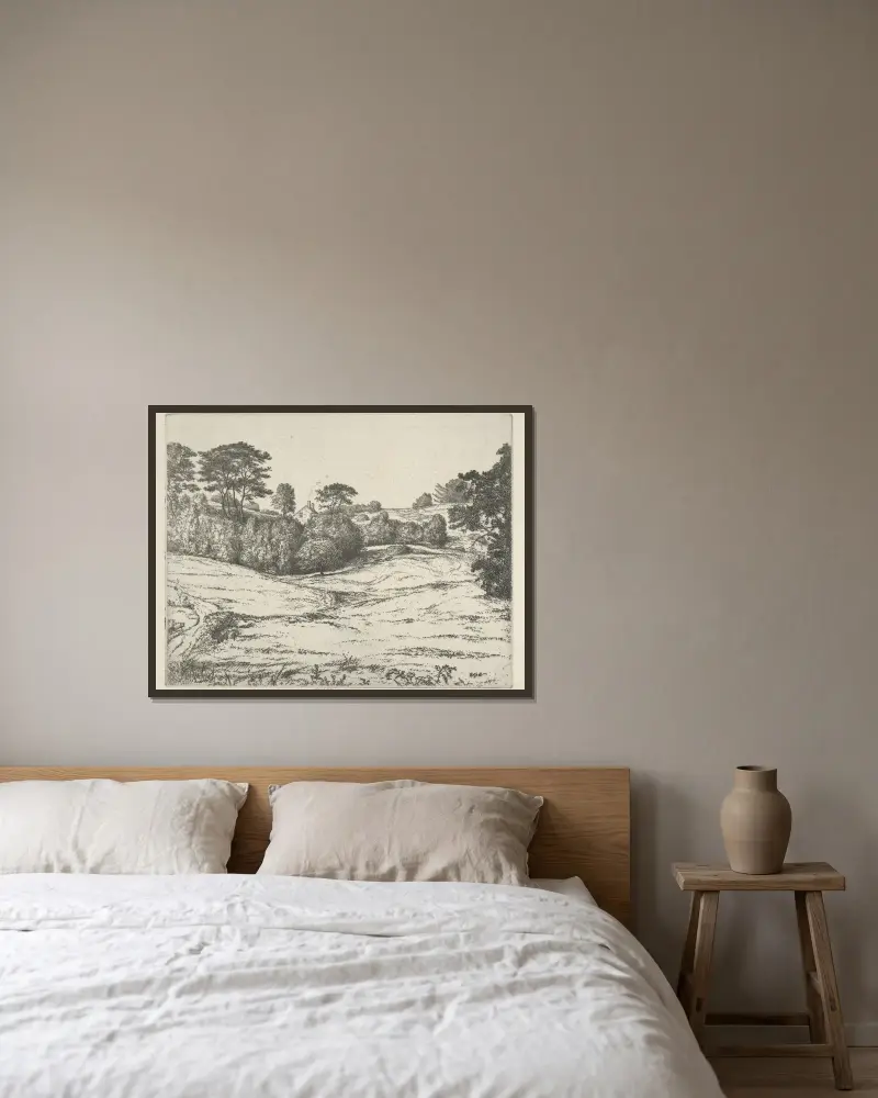 Dromore Vale av Ernest Haskell inramad på en vägg