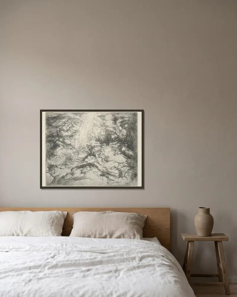 Himmlische Heerscharen von Ernest Haskell gerahmt an einer Wand