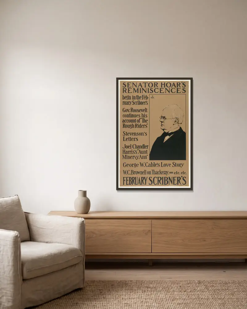 Scribner’s February von Ernest Haskell gerahmt an einer Wand