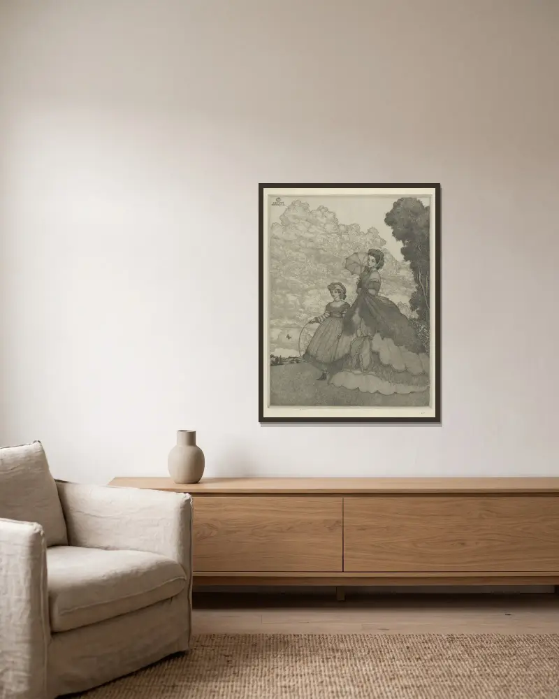 Der Hügel von Ernest Haskell gerahmt an einer Wand