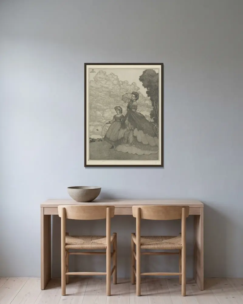 Der Hügel von Ernest Haskell gerahmt an einer Wand