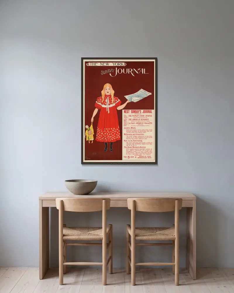 The New York Sunday Journal, Ernest Haskell w ramie na ścianie